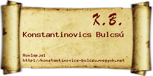 Konstantinovics Bulcsú névjegykártya